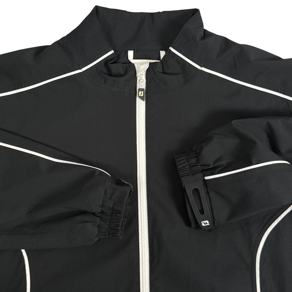 FootJoy DryJoys Hydrolite Golf Rain Jacket Black Full Zip Windproof Womens XL